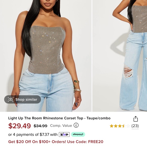 Fashion nova sparky top size Xs new w tags! 🪩 🏷️ 🩶 - Picture 4 of 4